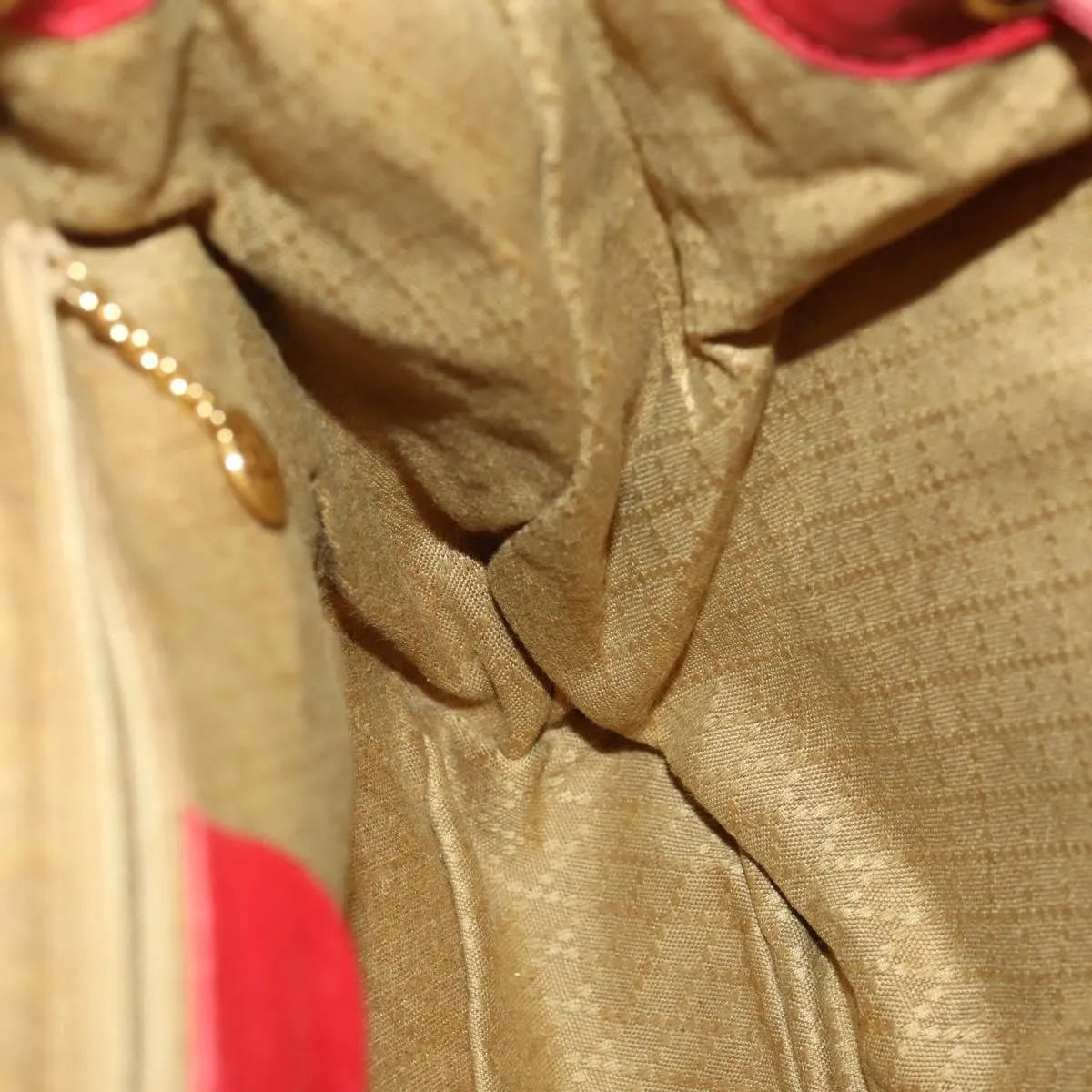 Gucci Vintage Bamboo Leather Red Leather Backpack Bag (Pre-Owned)