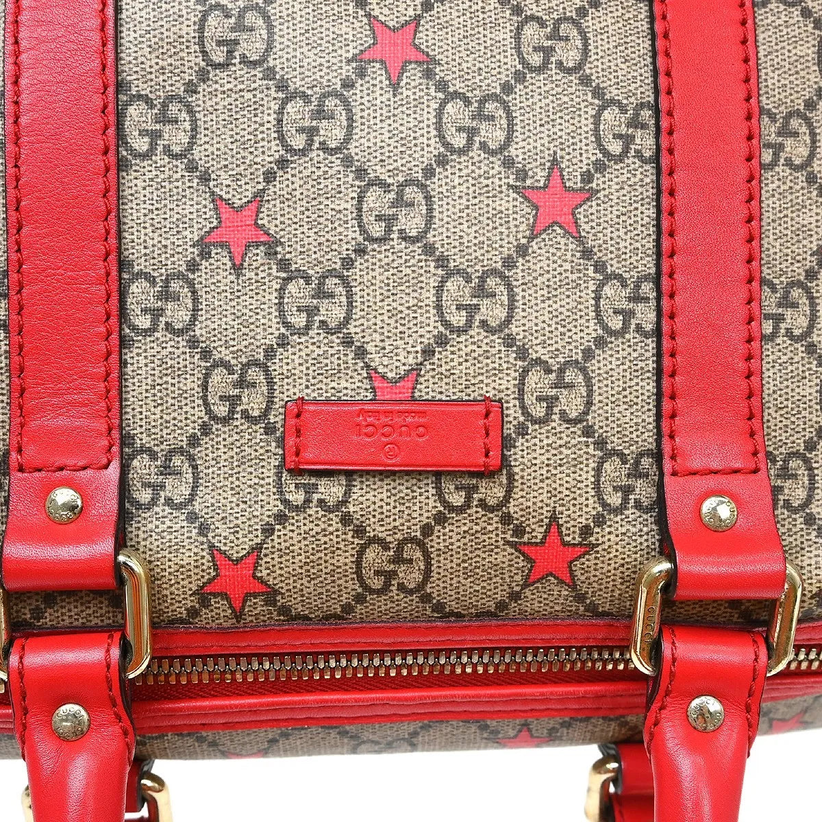 Gucci Vintage Duffle Gg Coated Canvas Beige Canvas Handbag (Pre-Owned)