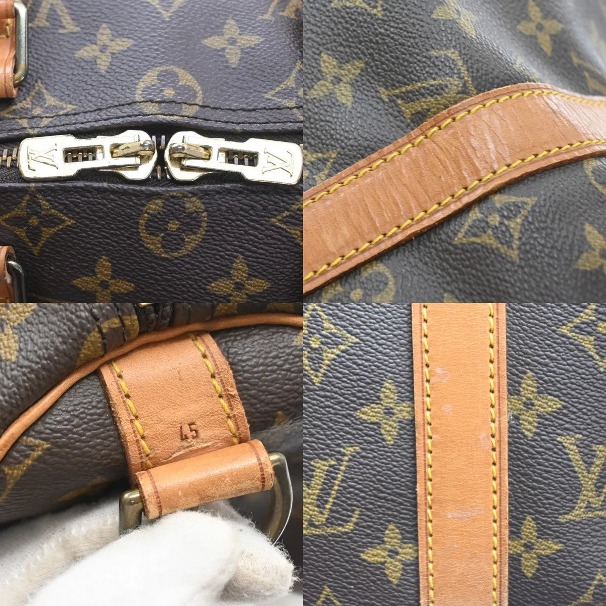 Louis Vuitton Keepall Bandoulière Monogram Brown Canvas Travel Bag Bag (Pre-Owned)