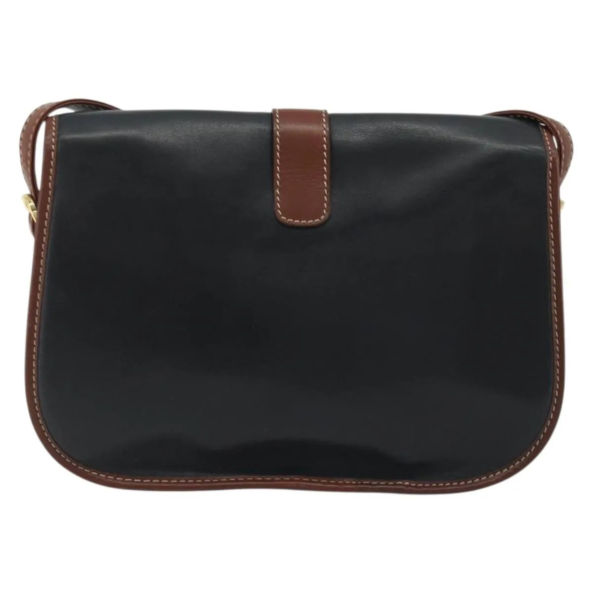 Celine Vintage Flap Leather Black Leather Shoulder Bag Bag (Pre-Owned)
