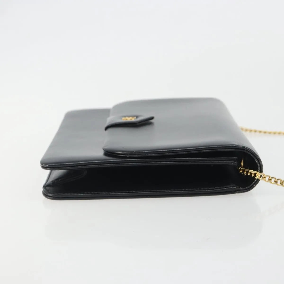 Christian Dior Vintage Clipper Closure Clutch With Logo Leather Black Leather Crossbody Bag Bag (Pre-Owned)
