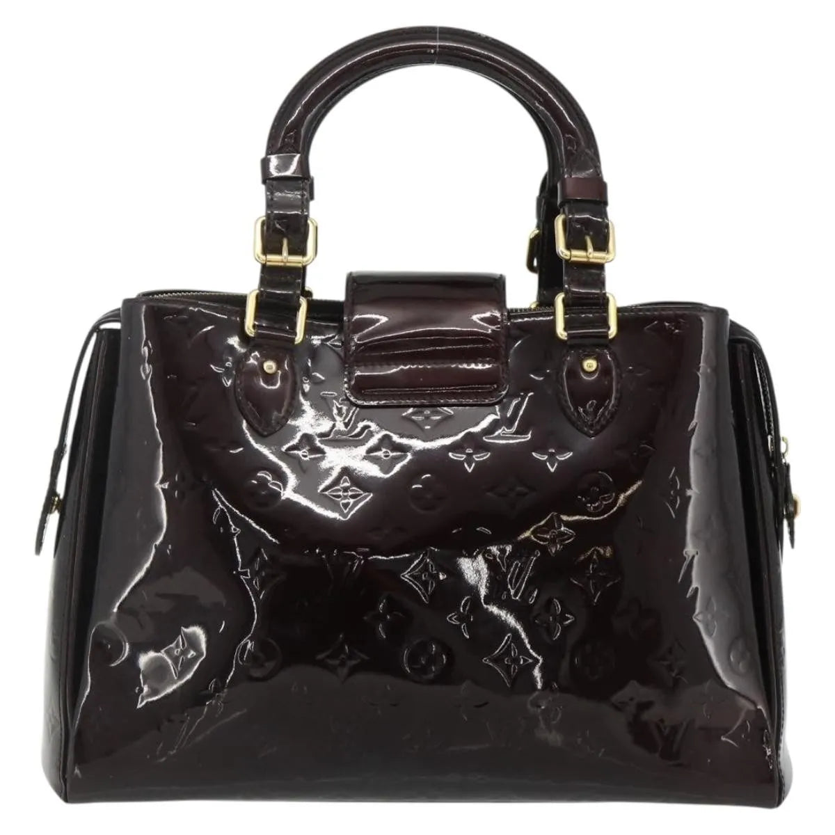 Louis Vuitton Melrose Avenue Monogram Vernis Burgundy Patent_Leather Handbag (Pre-Owned)