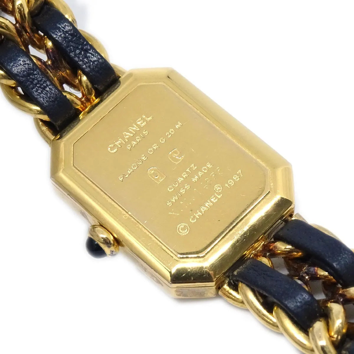 Chanel Premiere Rock Quartz Plated Metal And Leather Watch (Pre-Owned)