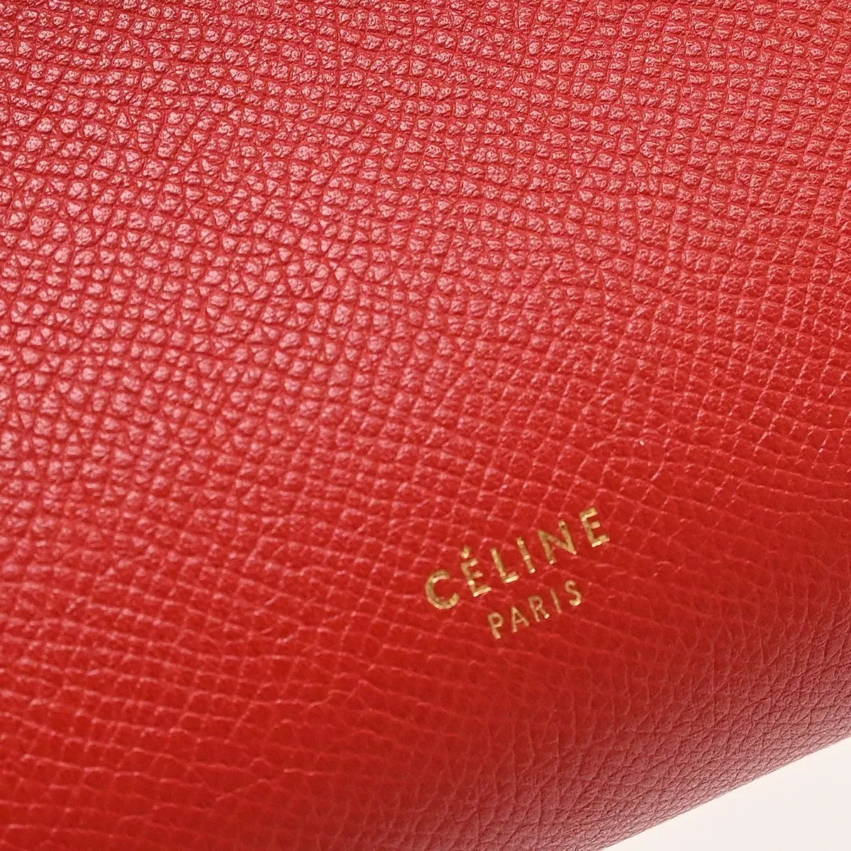 Celine Belt Calfskin Red Leather Handbag (Pre-Owned)