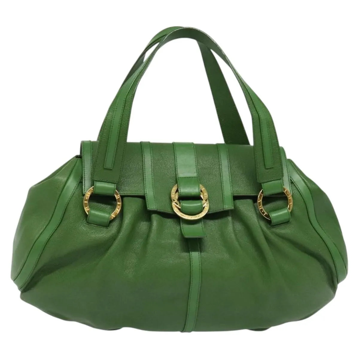 Bvlgari Chandra Hobo Leather Green Leather Handbag (Pre-Owned)