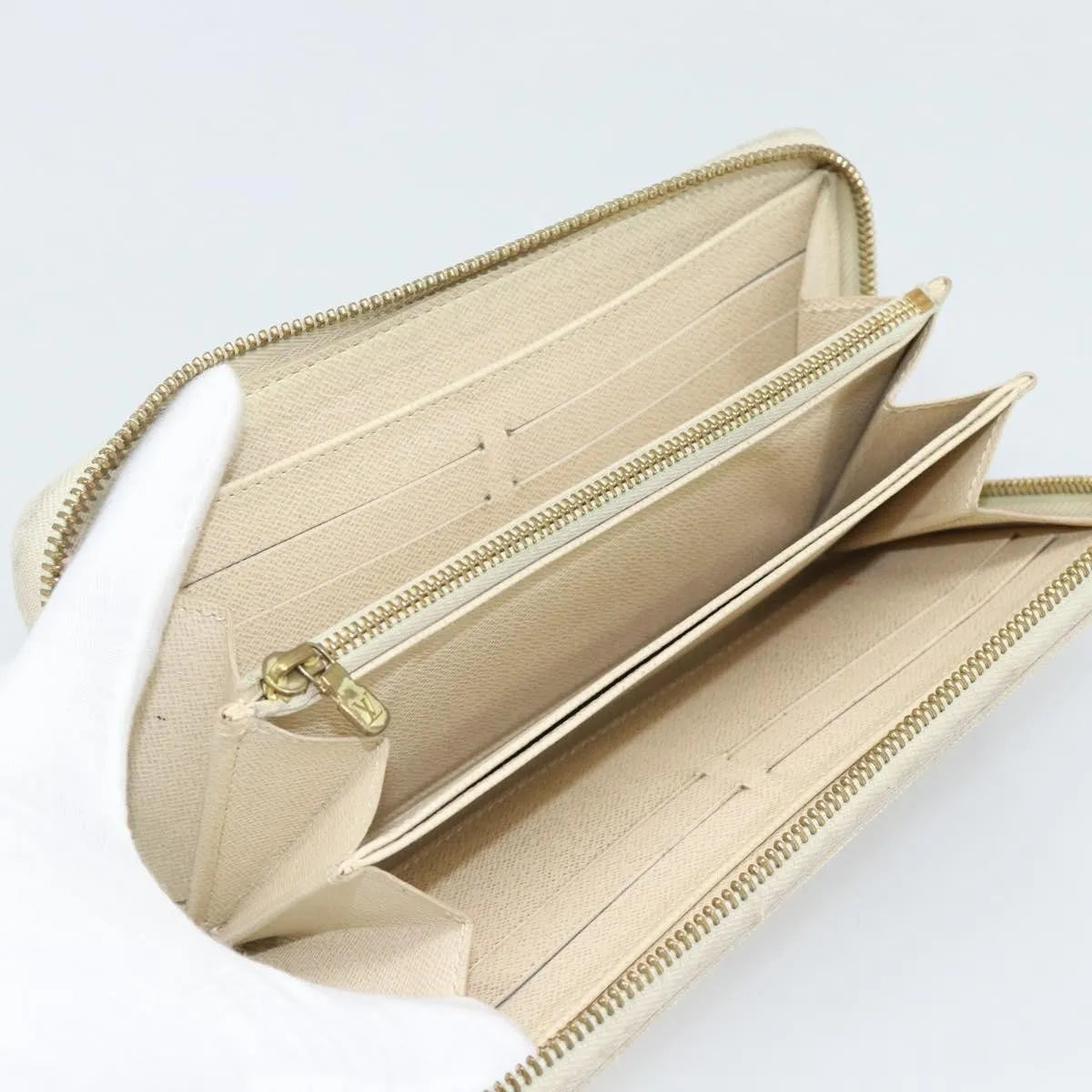 Louis Vuitton Zippy Organizer Damier Ebene Beige Canvas Wallets Accessory (Pre-Owned)