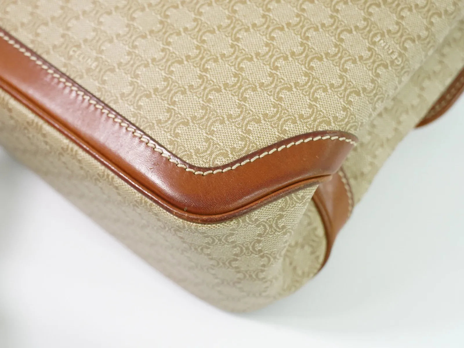 Celine Vintage Macadam Canvas Beige Pvc Shoulder Bag Bag (Pre-Owned)