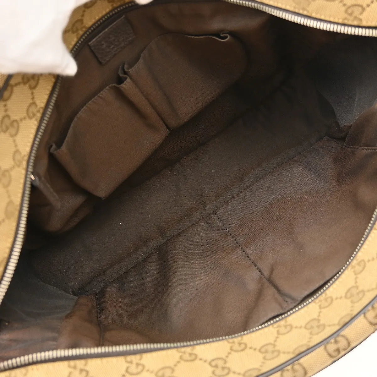 Gucci Convertible Boston Carry On Duffle Gg Canvas Beige Canvas Travel Bag Bag (Pre-Owned)