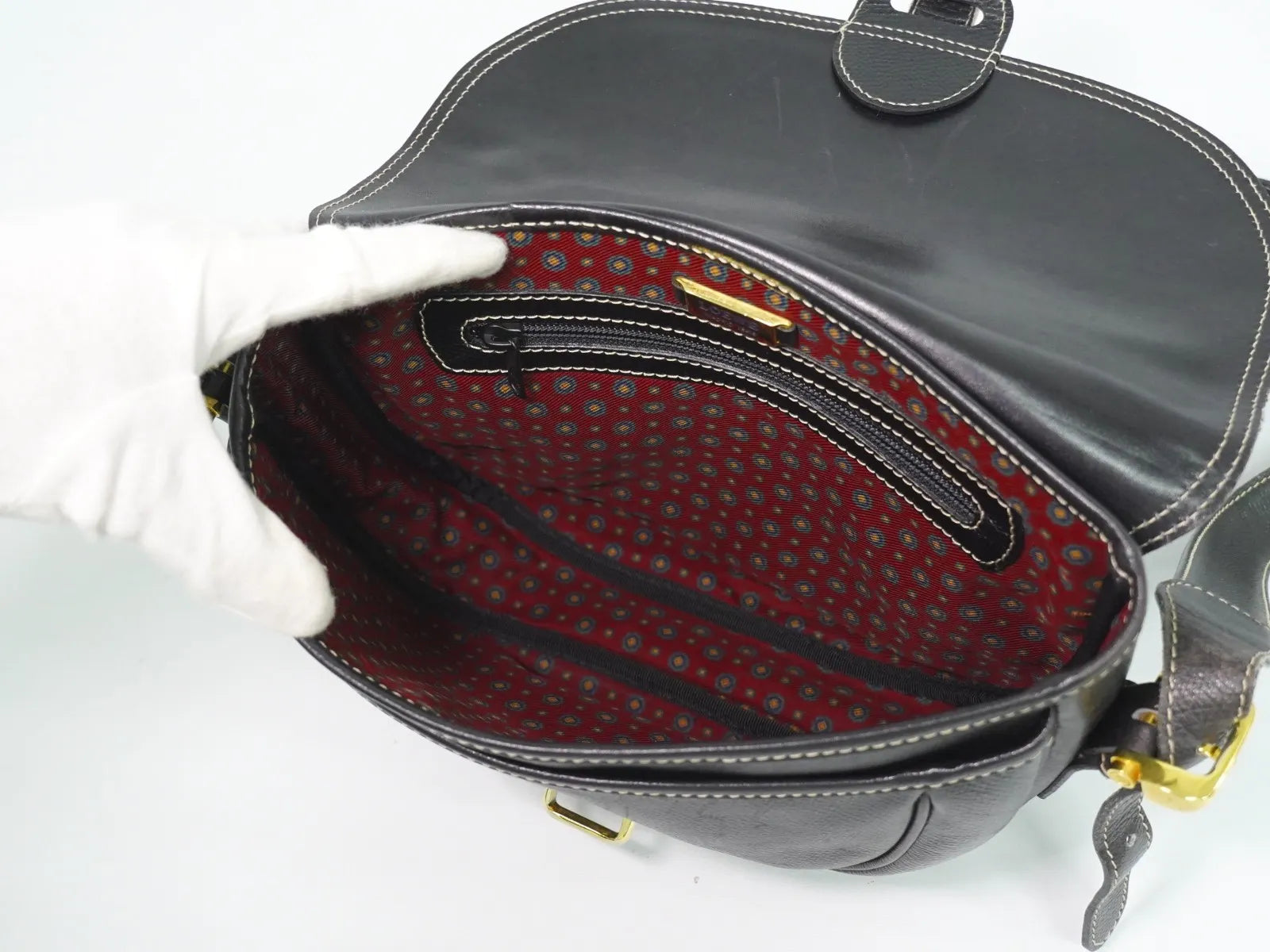 Loewe Anagram Leather Black Leather Shoulder Bag Bag (Pre-Owned)