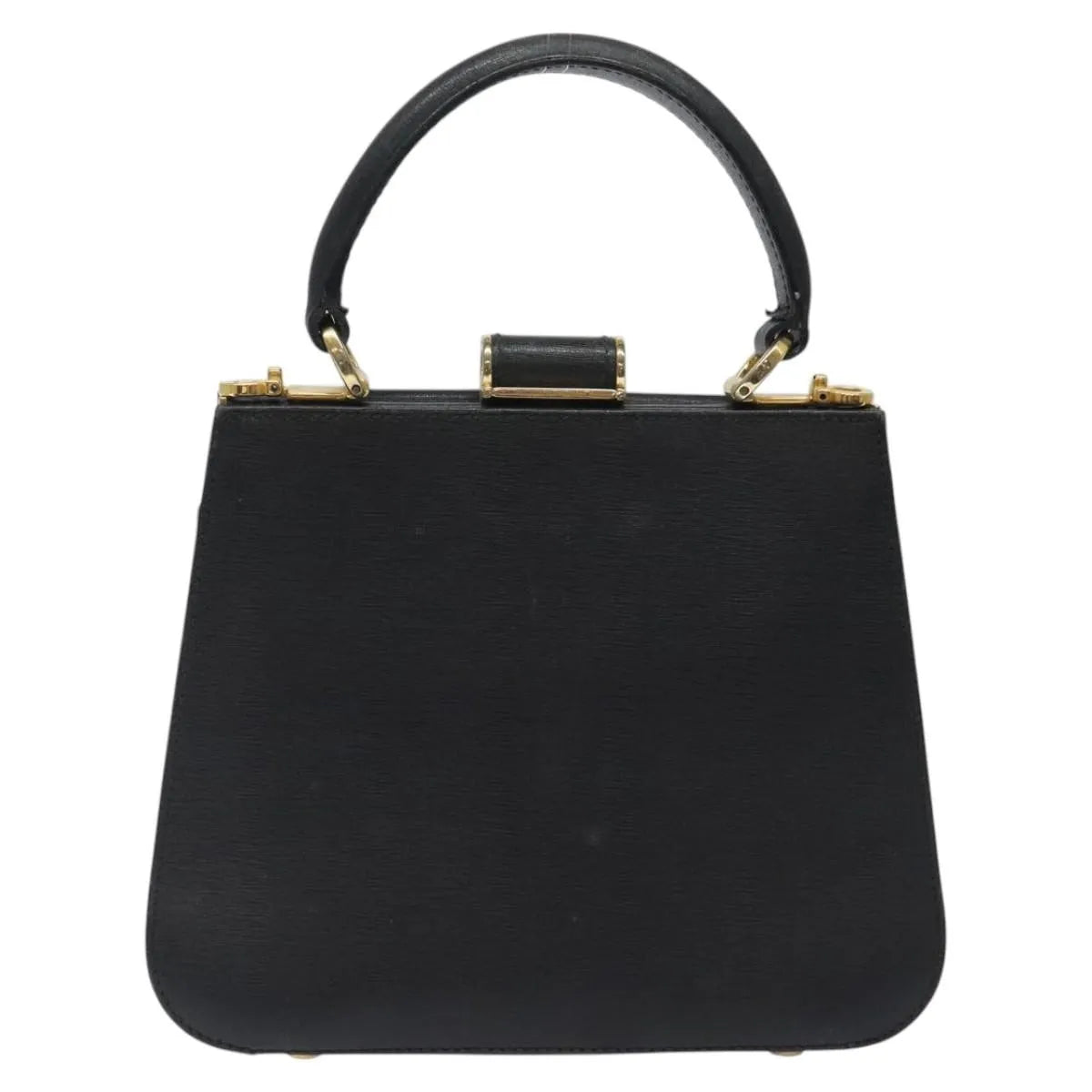 Salvatore Ferragamo Convertible Top Handle Leather Black Leather Handbag (Pre-Owned)