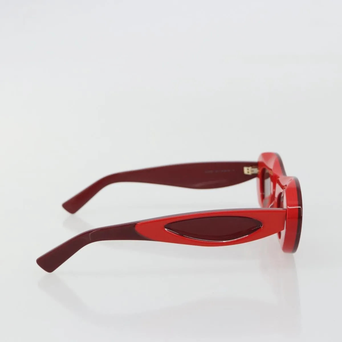 Bottega Veneta Ovale Acetate Red Plastic Sunglasse Accessory (Pre-Owned)