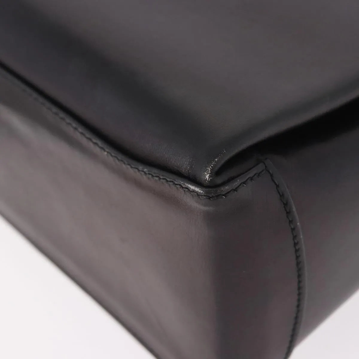 Gucci Vintage Convertible Bamboo Box Leather Black Leather Handbag (Pre-Owned)
