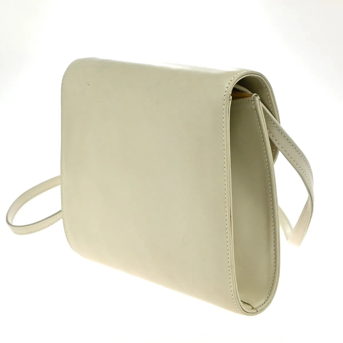 Celine Vintage Leather White Leather Shoulder Bag Bag (Pre-Owned)
