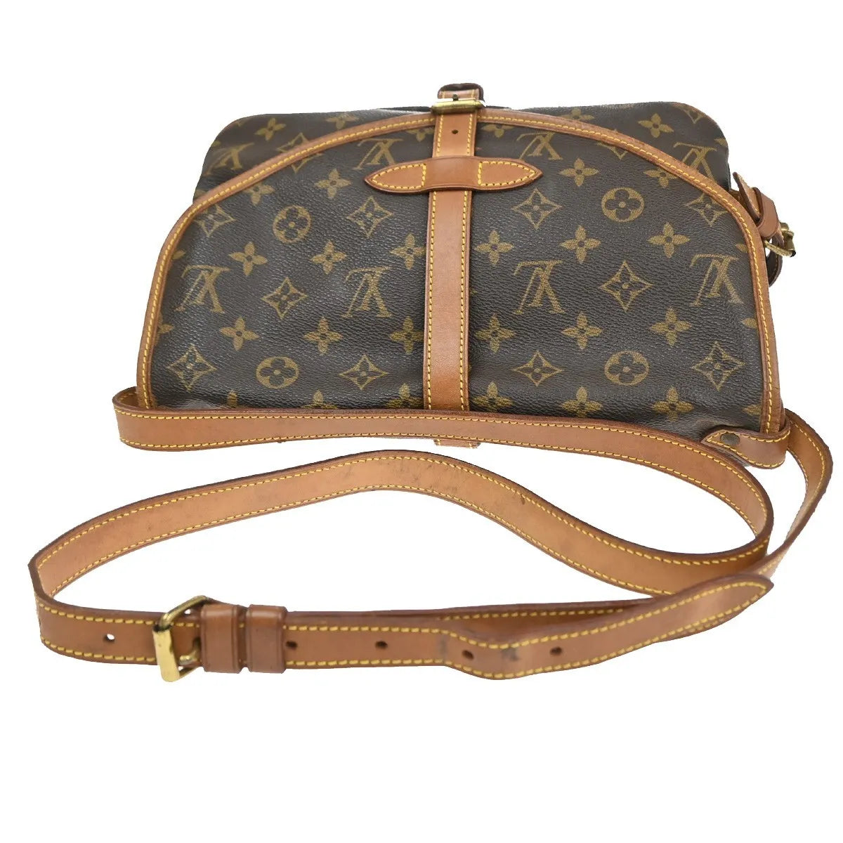 Louis Vuitton Saumur Monogram Canvas Brown Canvas Shoulder Bag Bag (Pre-Owned)
