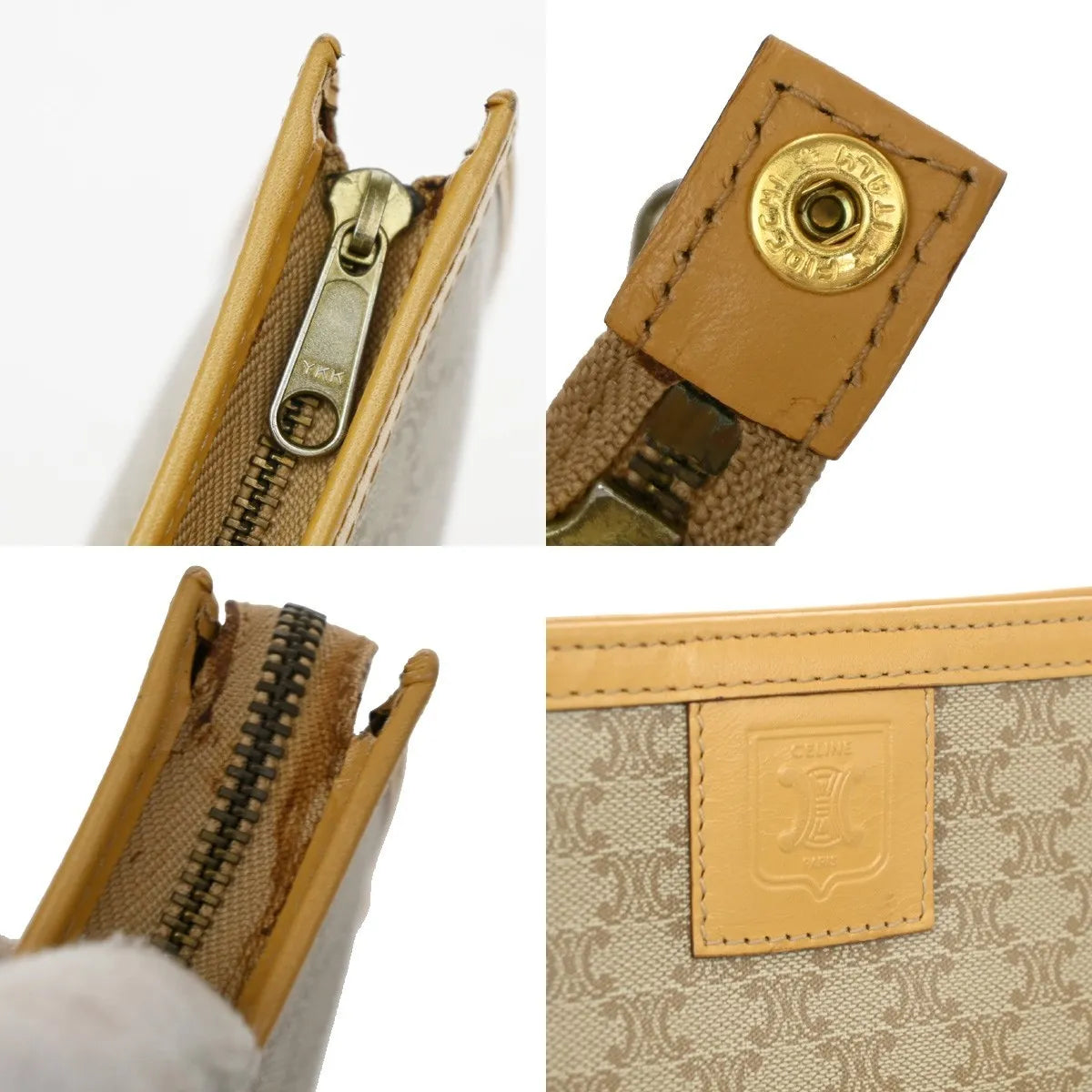 Celine Macadam Pochette Canvas And Leather Beige Canvas Clutche & Pouche Bag (Pre-Owned)