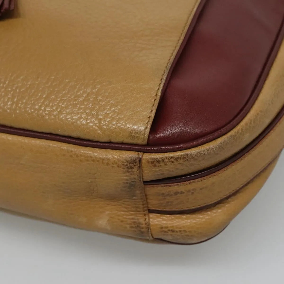 Cartier Tasseled Must De Cartier Leather Beige Leather Shoulder Bag Bag (Pre-Owned)