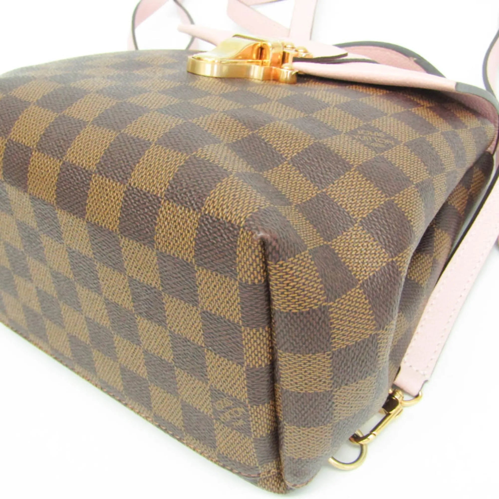 Louis Vuitton Clapton Damier And Leather Brown Canvas Backpack Bag (Pre-Owned)