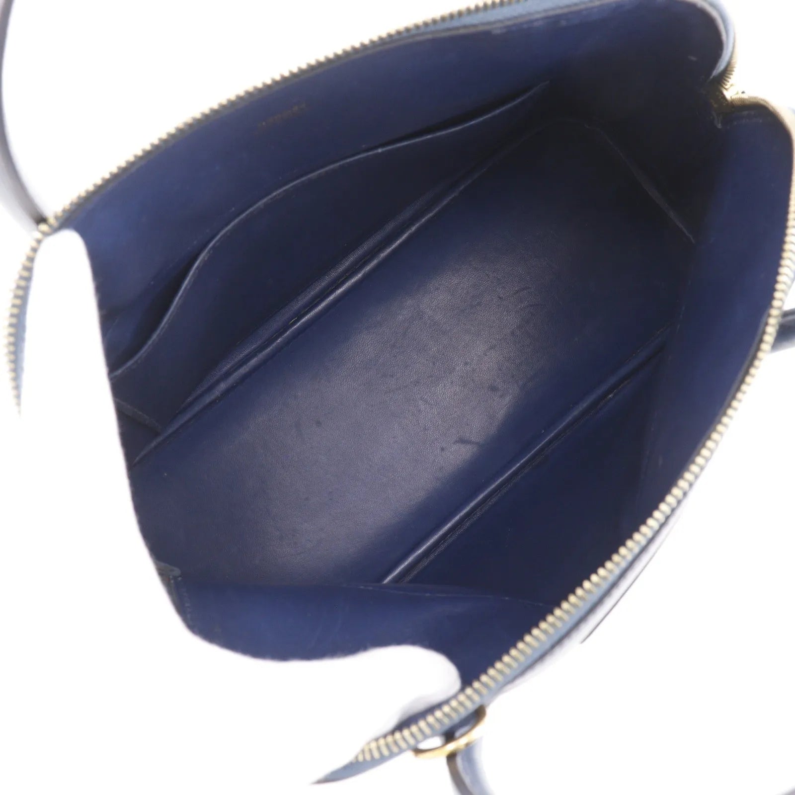 Hermes Bolide Box Calf Navy Leather Handbag (Pre-Owned)