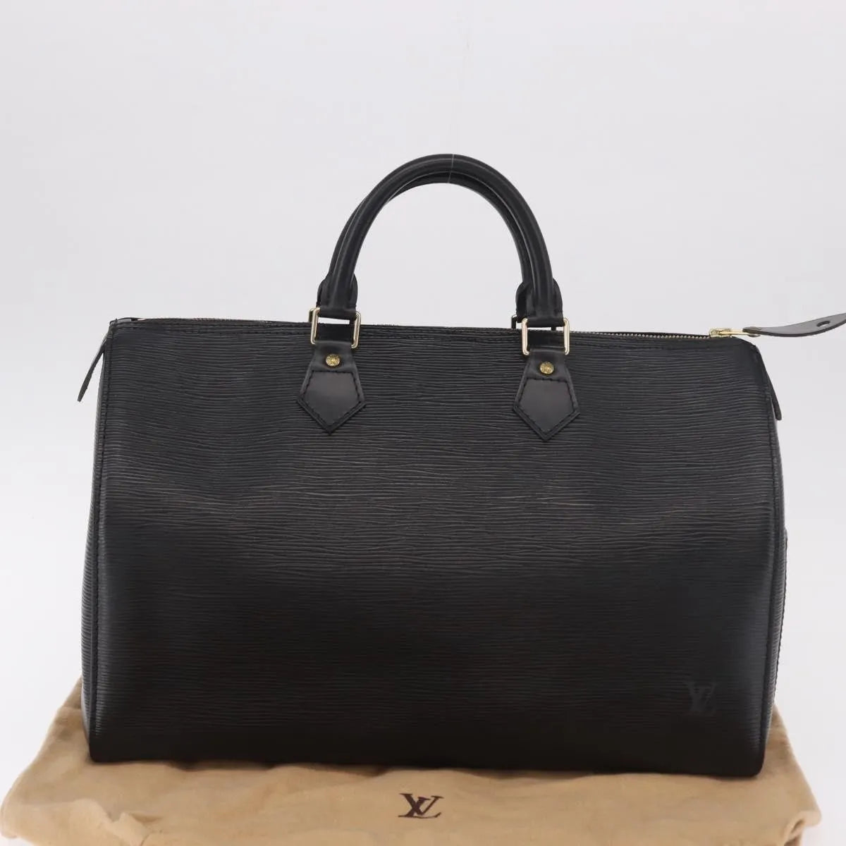 Louis Vuitton Speedy Epi Leather Black Leather Handbag (Pre-Owned)