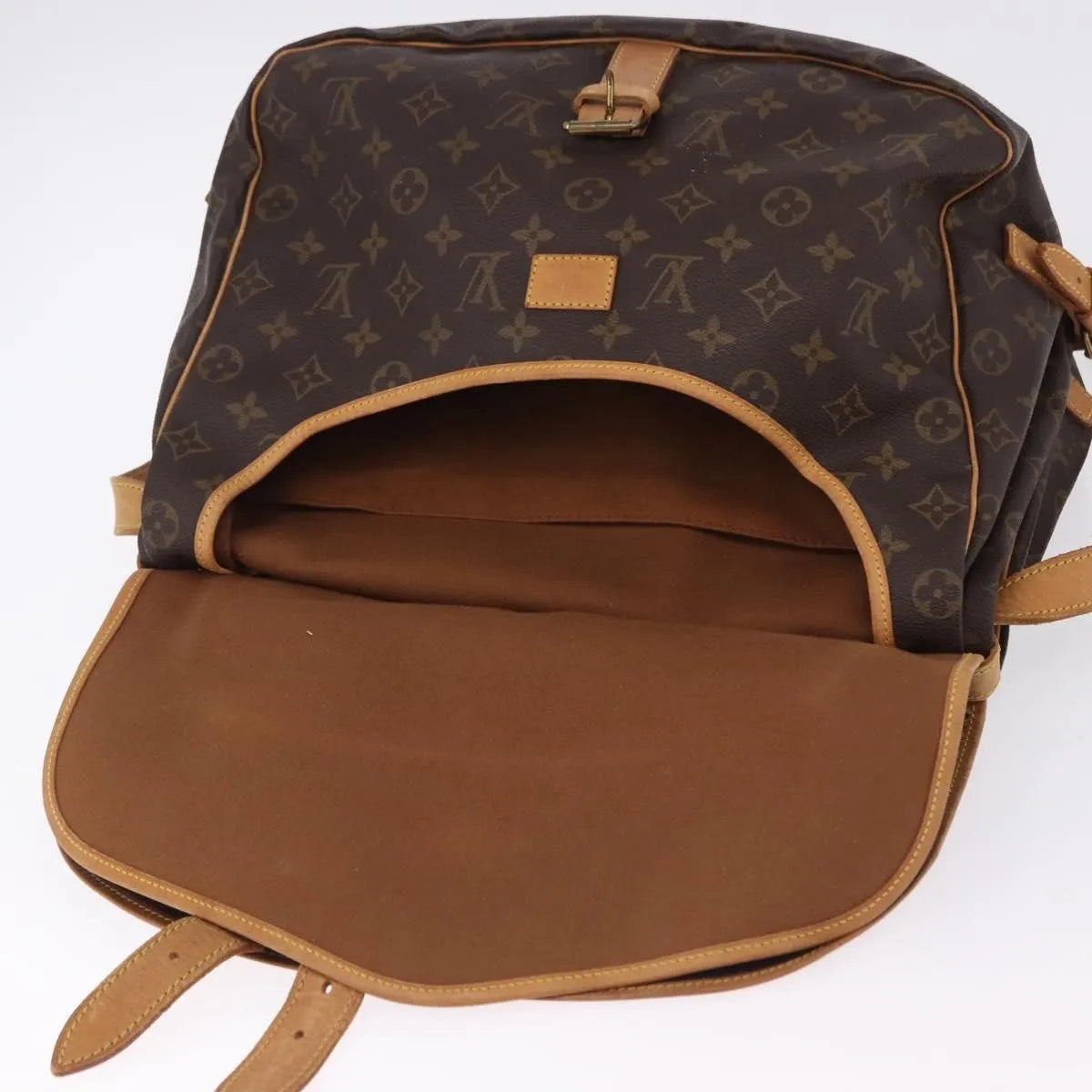 Louis Vuitton Saumur Monogram Brown Canvas Shoulder Bag Bag (Pre-Owned)
