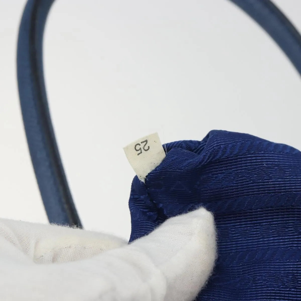 Prada Cuir Frame Double Zip Tote Saffiano Leather Blue Leather Tote Bag Bag (Pre-Owned)