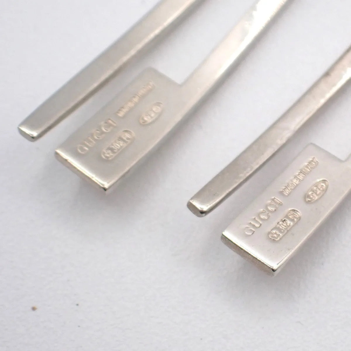 Gucci G Logo Long Studs Silver 925 Silver Silver Earrings Jewelry (Pre-Owned)