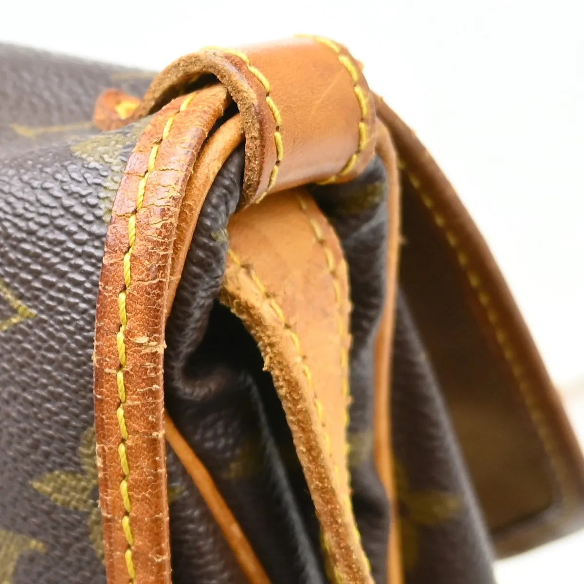 Louis Vuitton Saumur Handbag Monogram Canvas Brown Canvas Shoulder Bag Bag (Pre-Owned)