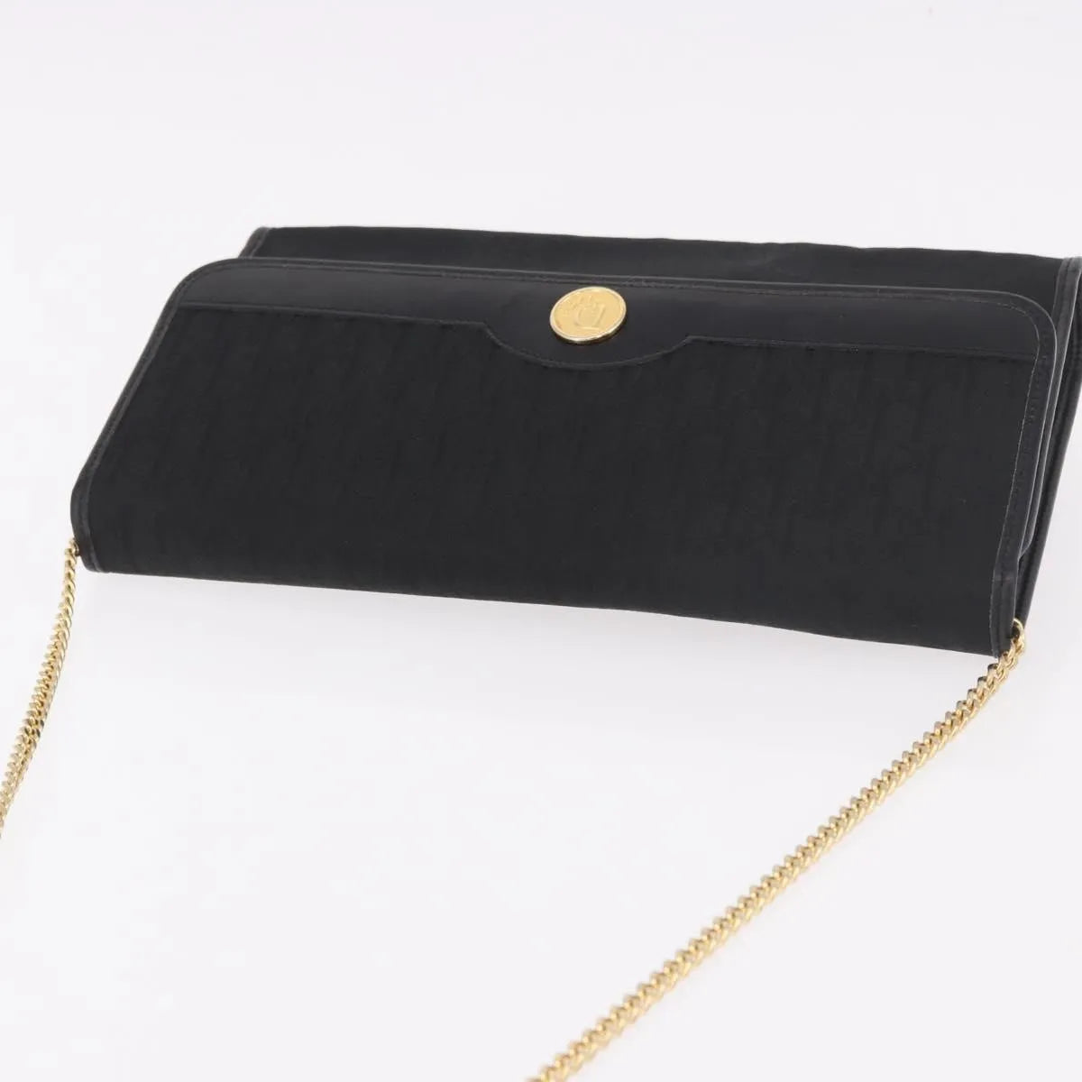Christian Dior Vintage Honeycomb Chain Canvas Black Canvas Shoulder Bag Bag (Pre-Owned)