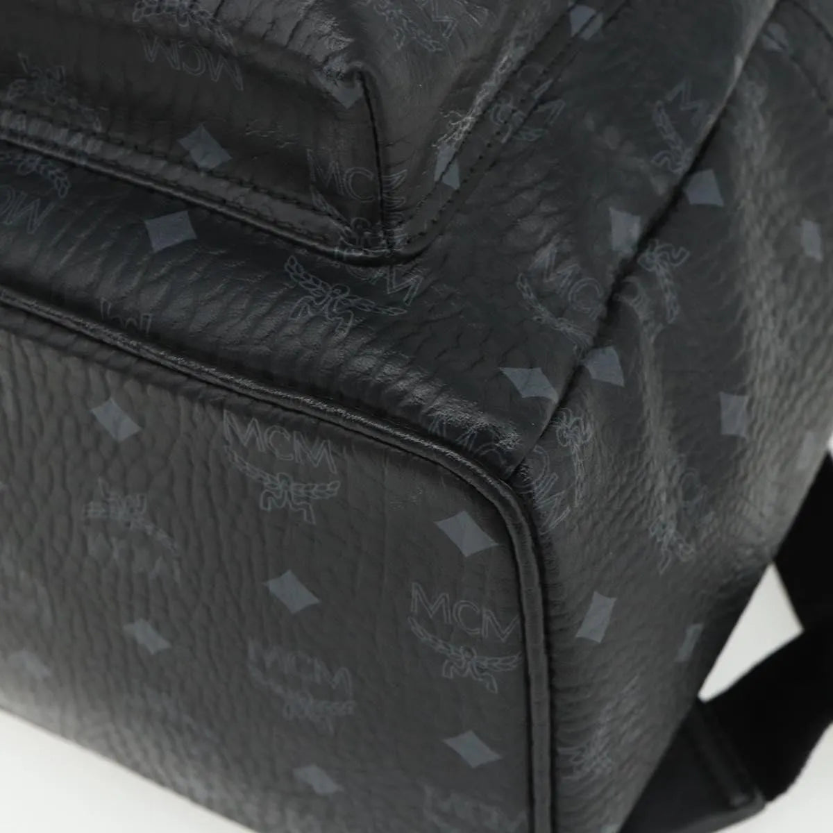 MCM Vintage Vicetos Leather Black Leather Backpack Bag (Pre-Owned)
