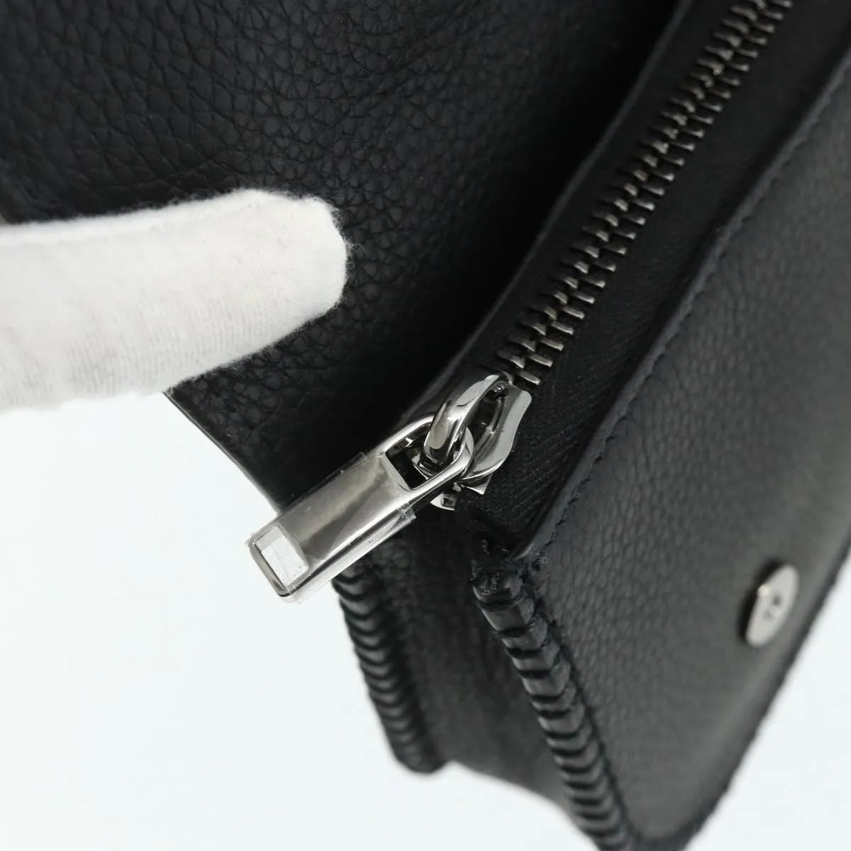 Christian Dior Saddle Pouch Belt Leather Black Leather Clutche & Pouche Bag (Pre-Owned)