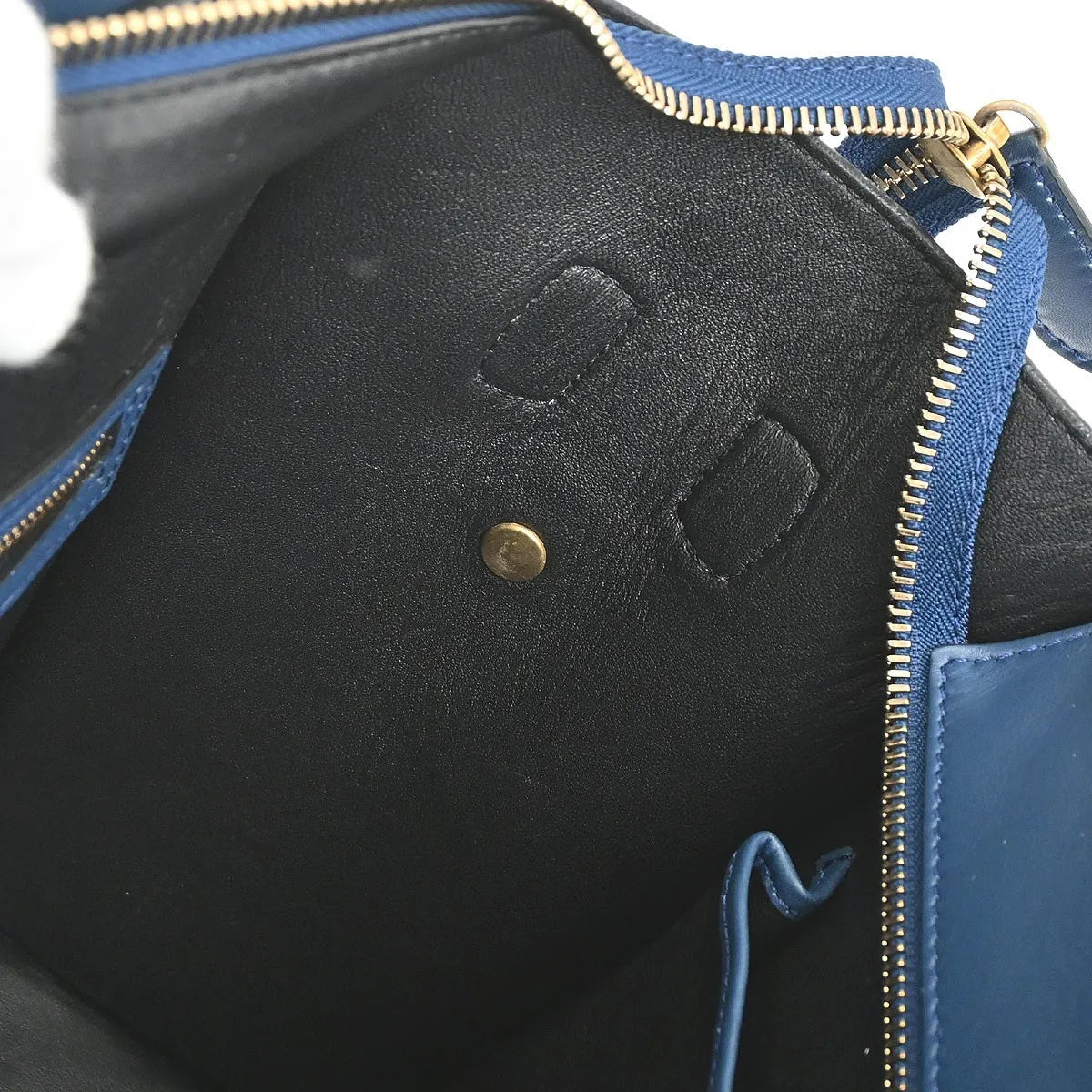 Celine Luggage Smooth Leather Blue Leather Handbag (Pre-Owned)