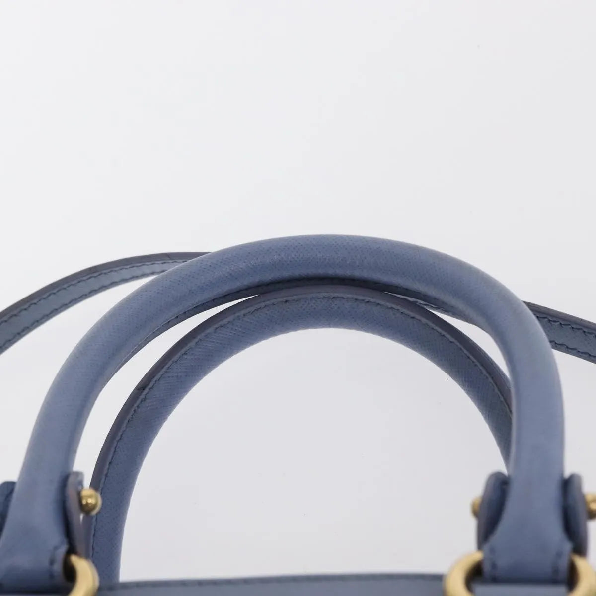 Salvatore Ferragamo Beky Tote Saffiano Leather Blue Leather Handbag (Pre-Owned)