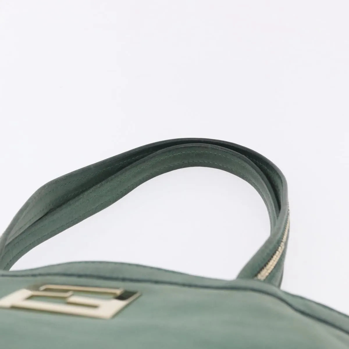 Fendi Vintage Tote Leather Green Leather Shoulder Bag Bag (Pre-Owned)