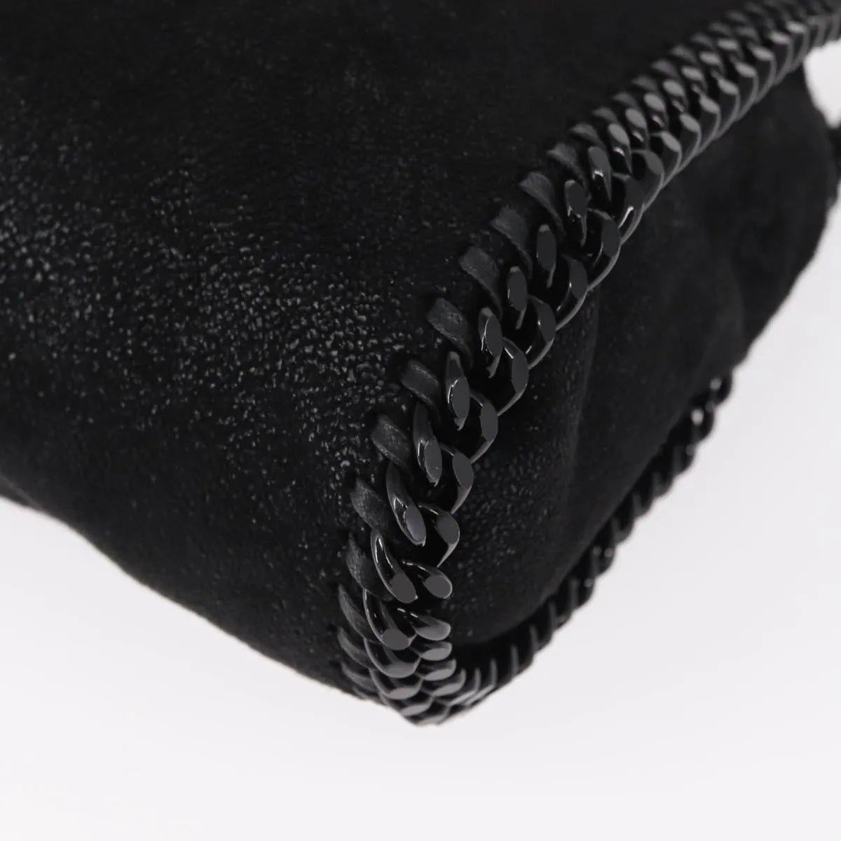 Stella Mccartney Falabella Fold Over Shaggy Deer Black Polyester Shoulder Bag Bag (Pre-Owned)