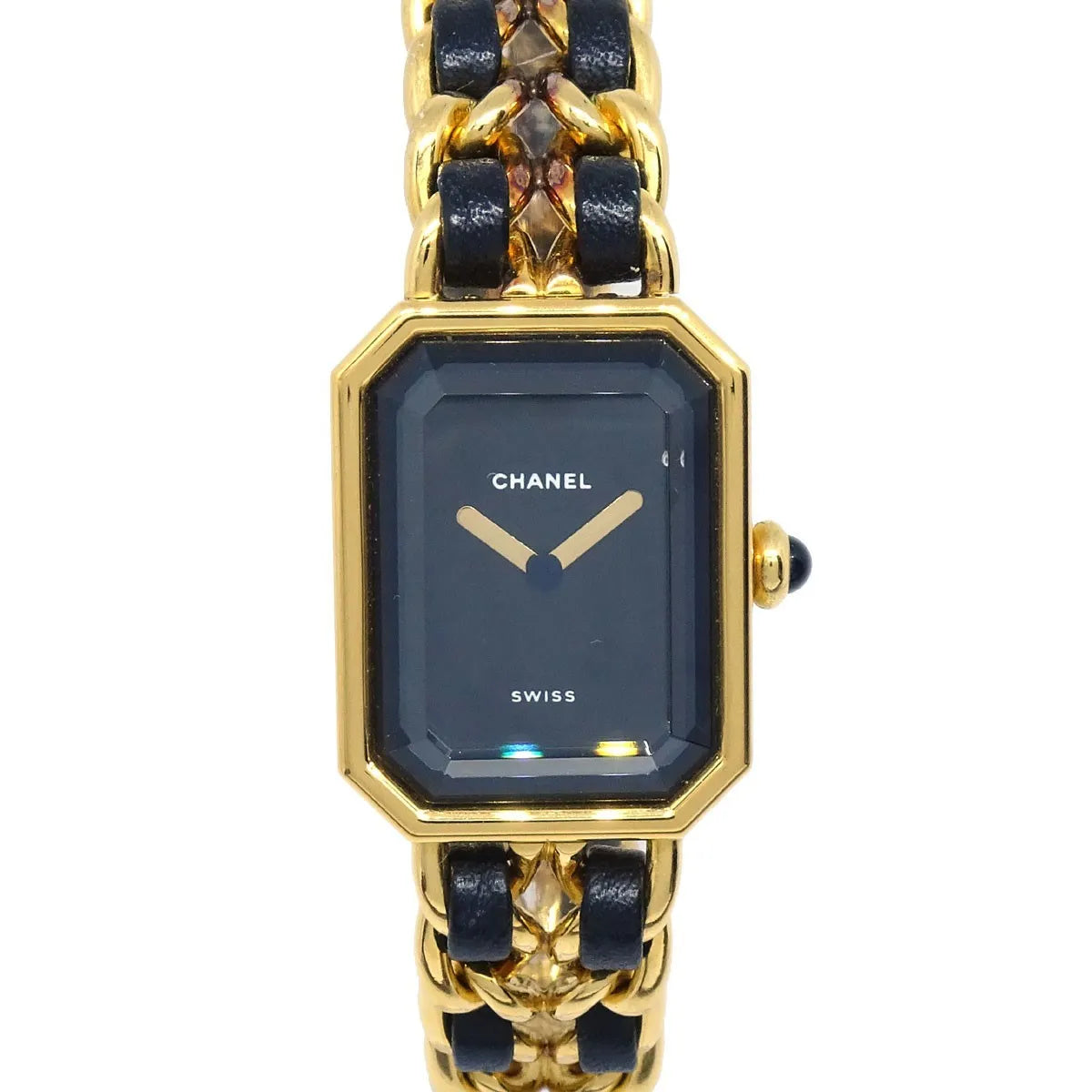 Chanel Premiere Rock Quartz Plated Metal And Leather Watch (Pre-Owned)