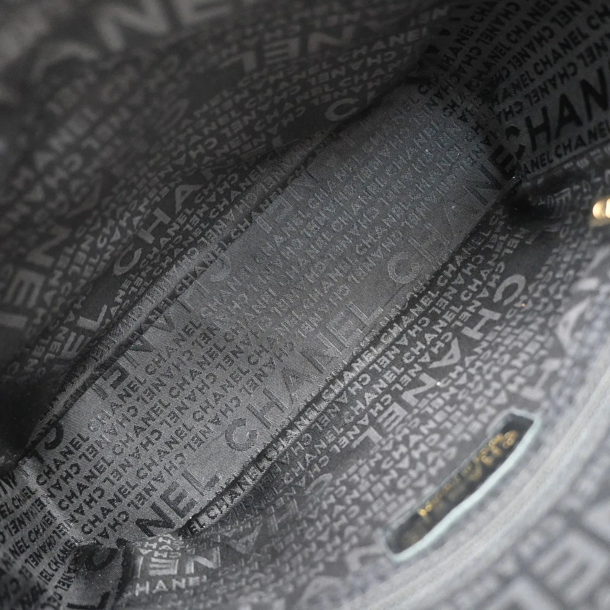 Chanel Chocolate Bar Cc Tote Quilted Leather Black Leather Tote Bag Bag (Pre-Owned)