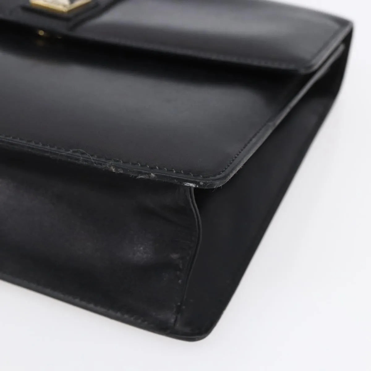 Burberry Nova Check Shoulder Bag Leather Black Leather Shoulder Bag Bag (Pre-Owned)