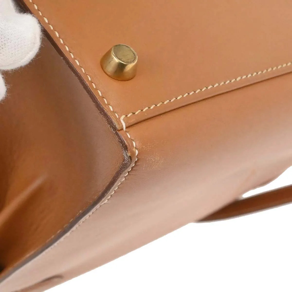 Hermes Kelly Sellier Chamonix Neutral Leather Handbag (Pre-Owned)