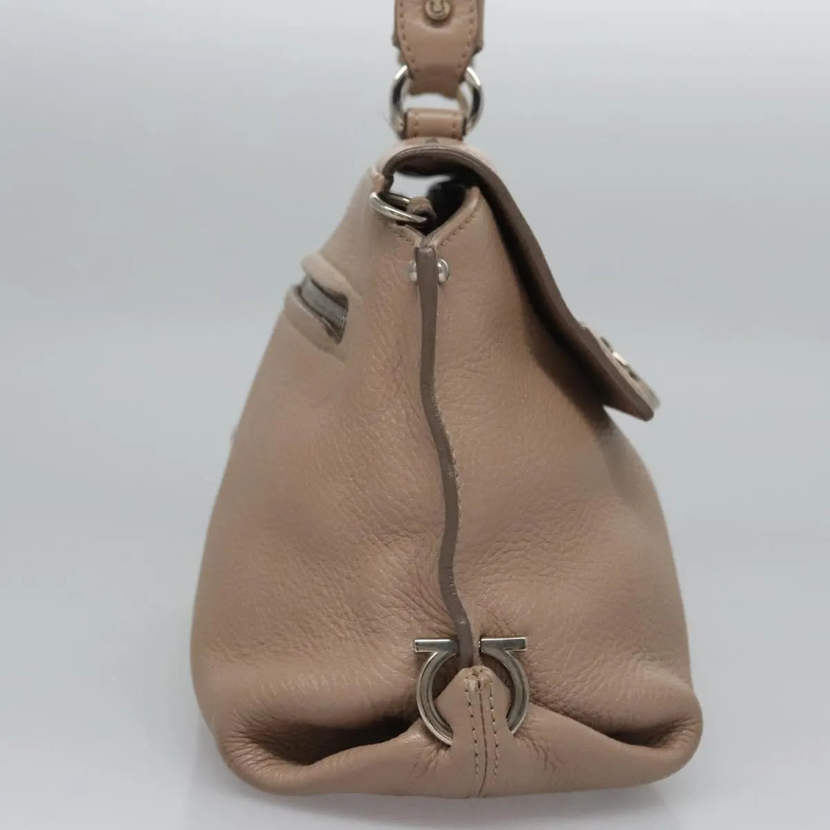 Salvatore Ferragamo Sofia Satchel Leather Beige Leather Handbag (Pre-Owned)