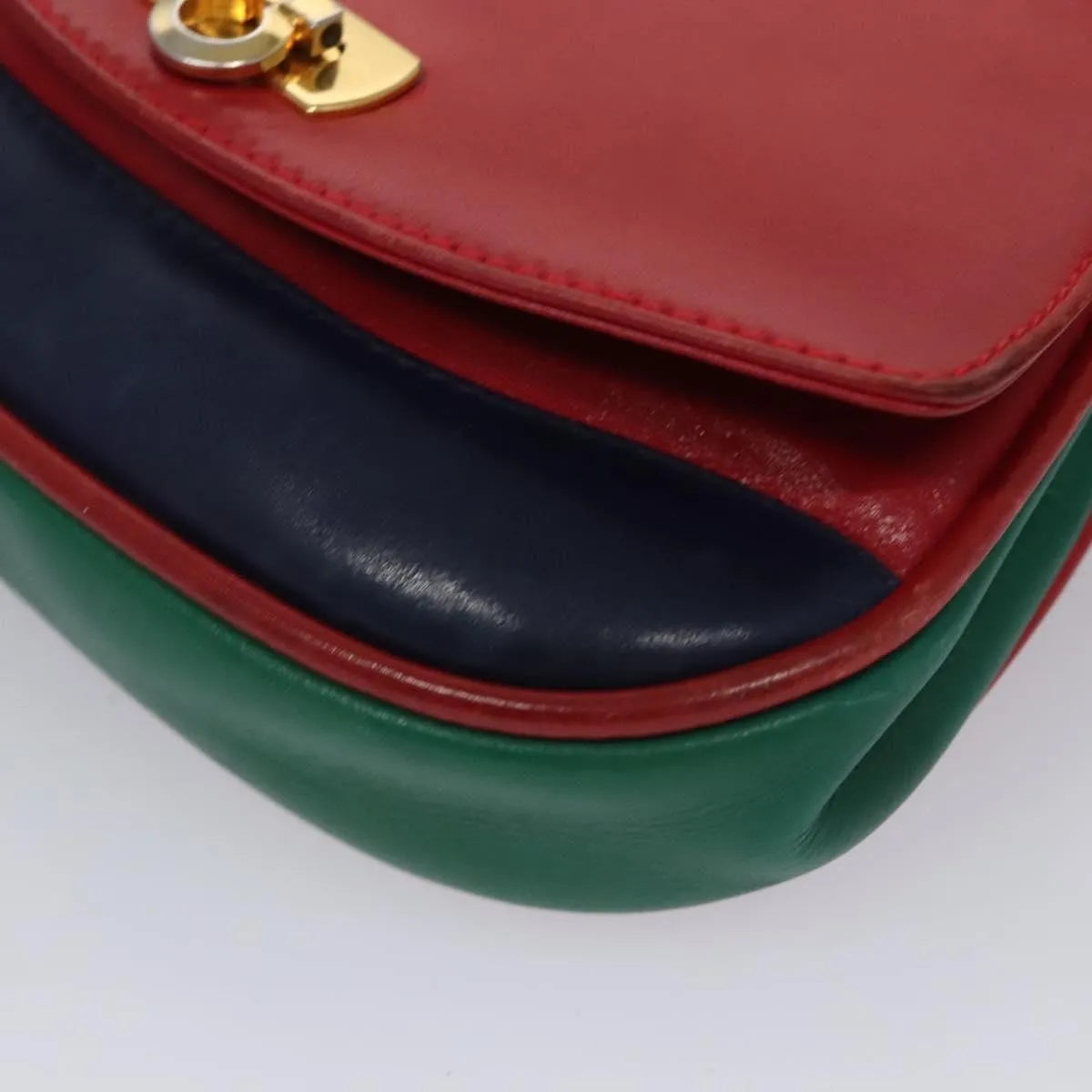 Salvatore Ferragamo Gancini Waist Leather Red Leather Clutche & Pouche Bag (Pre-Owned)