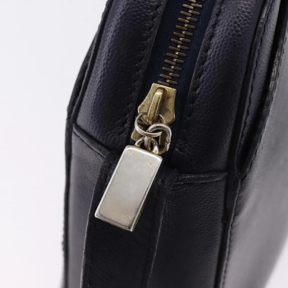 Celine Vintage Leather Navy Leather Shoulder Bag Bag (Pre-Owned)