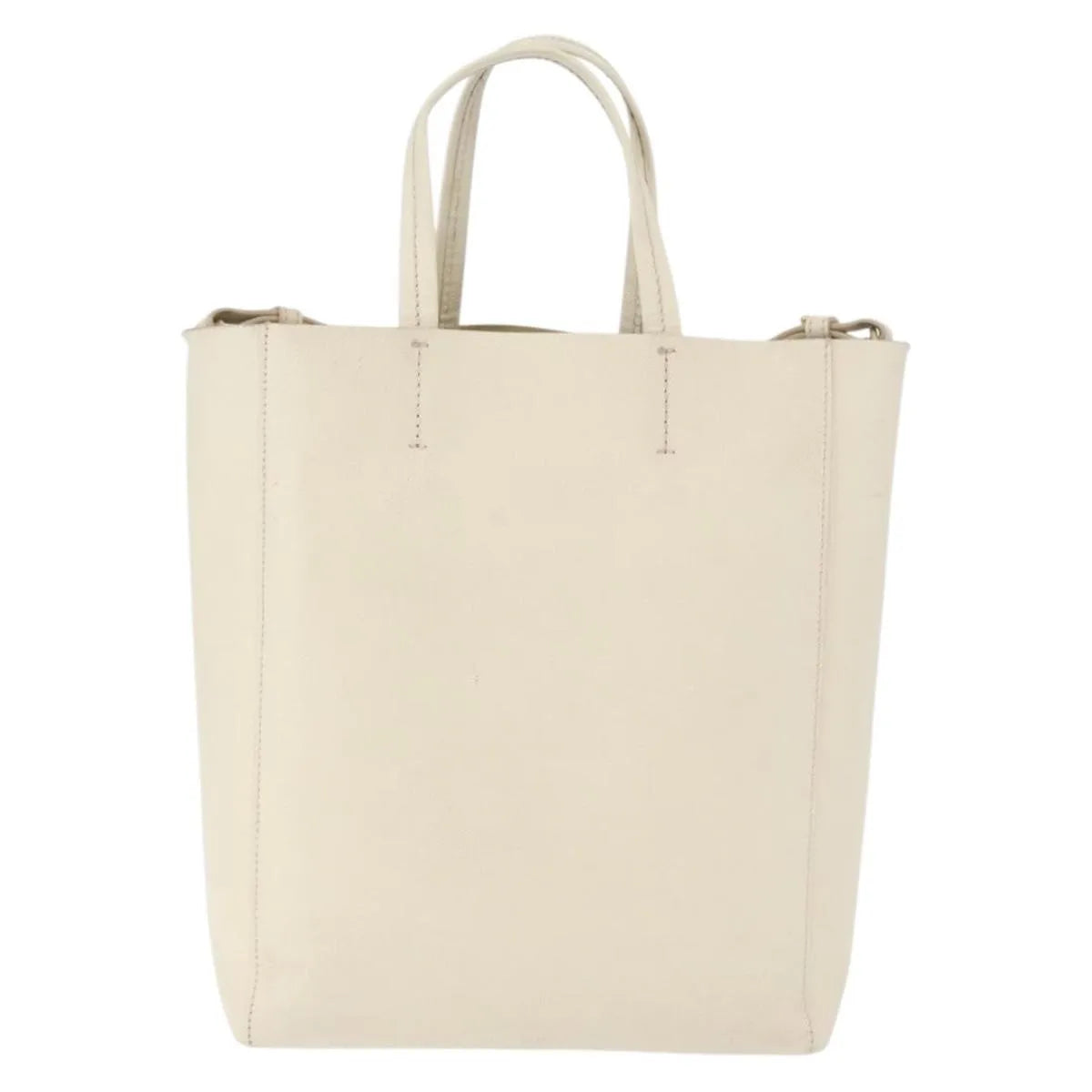 Celine Phantom Cabas Tote Leather White Leather Tote Bag Bag (Pre-Owned)