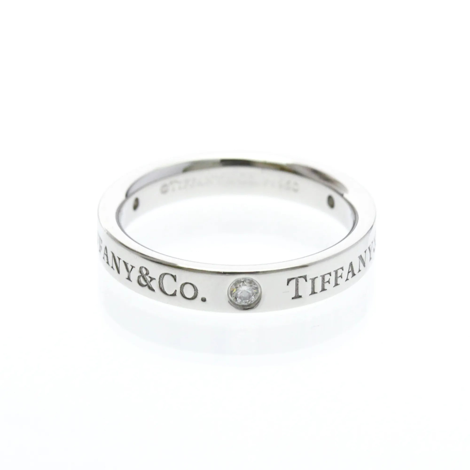 Tiffany & Co. Flat Platinum Silver Platinum Ring Jewelry (Pre-Owned)