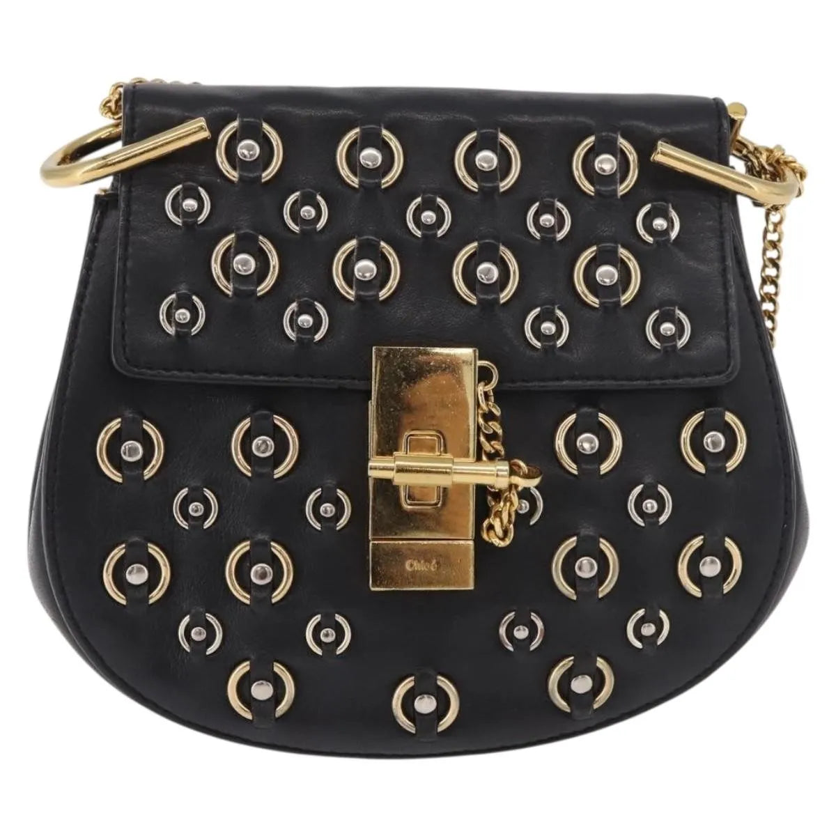 Chloe Drew Leather Black Leather Shoulder Bag Bag (Pre-Owned)