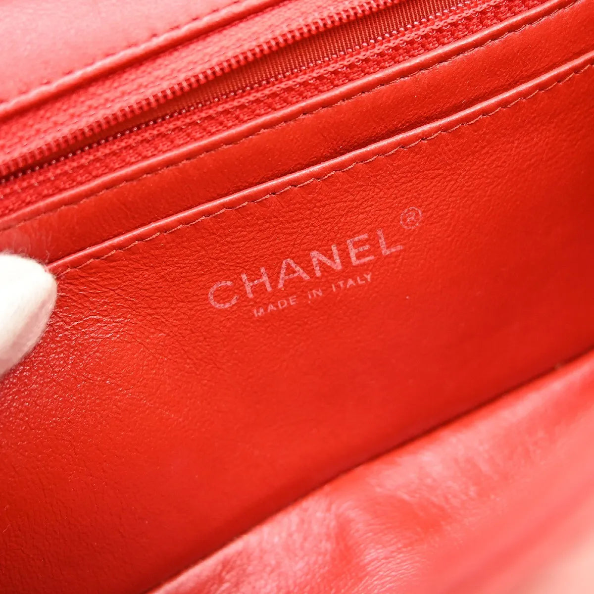 Chanel Vintage Classic Single Flap Quilted Lambskin Red Leather Shoulder Bag Bag (Pre-Owned)