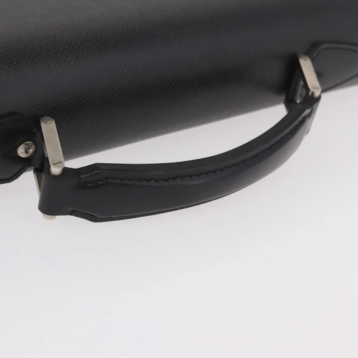 Louis Vuitton Serviette Moskova Taiga Leather Black Leather Briefcase Bag (Pre-Owned)