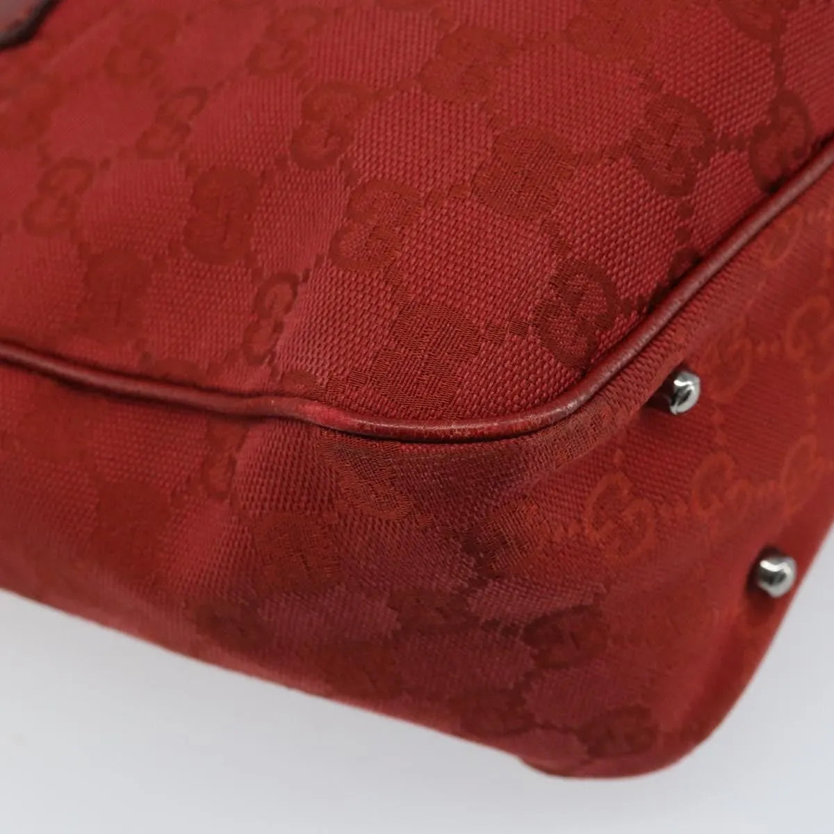 Gucci Vintage Open Tote Gg Canvas And Leather Red Canvas Tote Bag Bag (Pre-Owned)