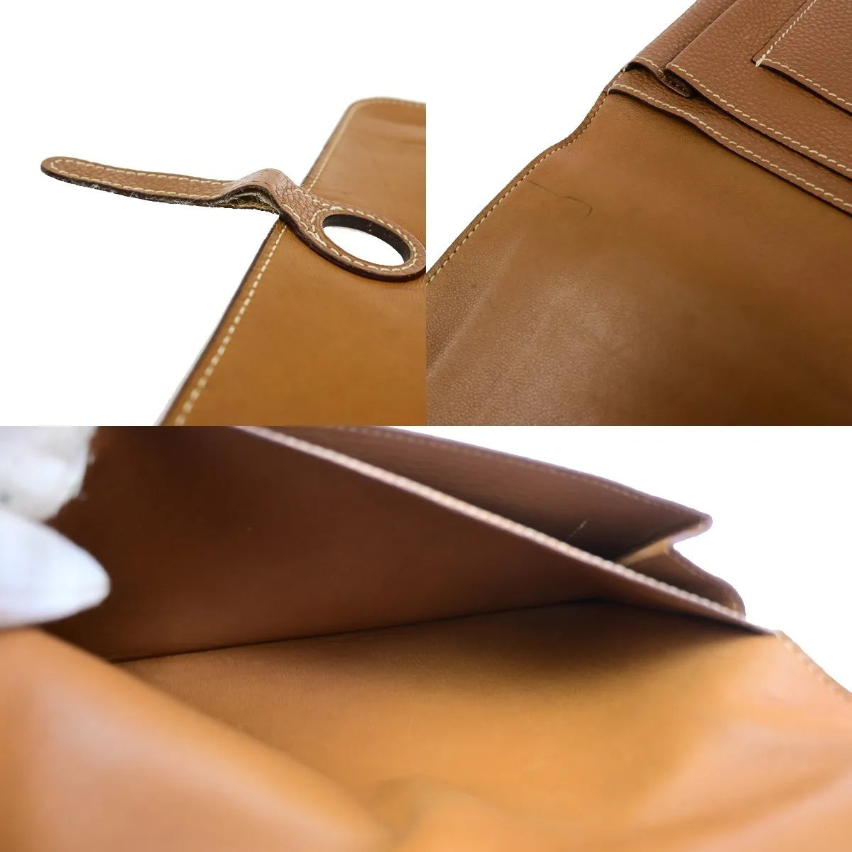Hermes Dogon Duo Combined Leather Brown Leather Wallets Accessory (Pre-Owned)