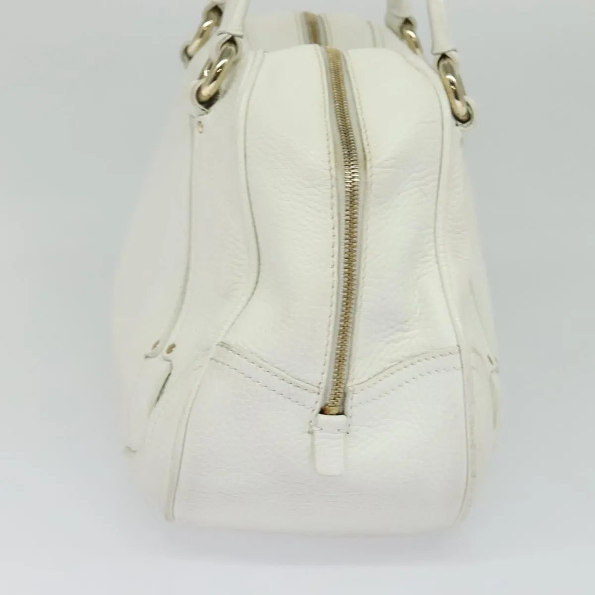 Celine Vintage Leather White Leather Handbag (Pre-Owned)