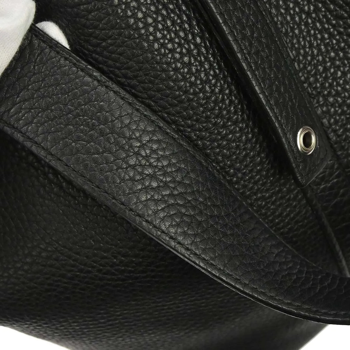 Hermes Picotin Lock Clemence Black Leather Handbag (Pre-Owned)